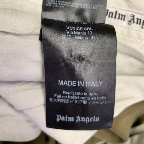 PALM ANGELS Taille 38 Pantalon Casual Chino en Coton à Rayures Vert et Doré