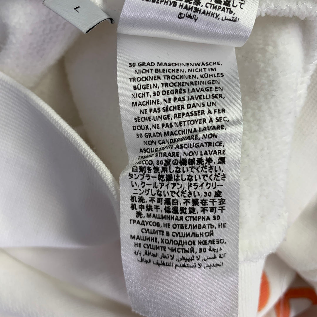 JW ANDERSON Size L White Multi Color Carrie Print Cotton Hooded Sweatshirt
