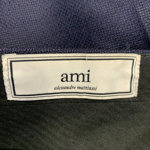 AMI by ALEXANDRE MATTIUSSI Size 34 Navy Wool Tapered Zip Up Dress Pants