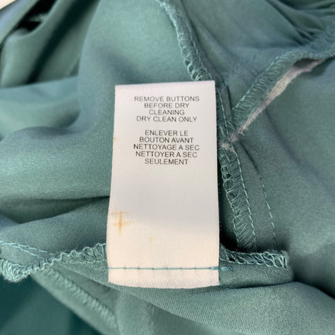 Blouse drapée à col en V NANETTE LEPORE en soie mélangée sarcelle taille 8