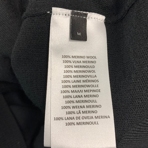 PAUL SMITH Talla M Jersey de punto de lana merino con media cremallera en negro