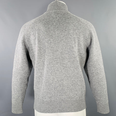 ERMENEGILDO ZEGNA Size M Grey Cashmere Zip Up Cardigan