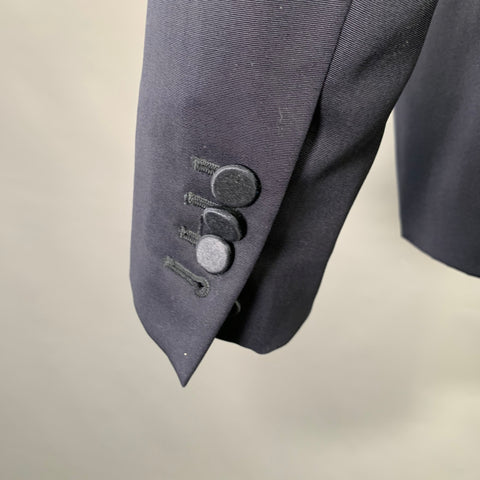 BURBERRY PRORSUM Veste Sport Tuxedo en Laine Vierge Bleu Marine Taille 40