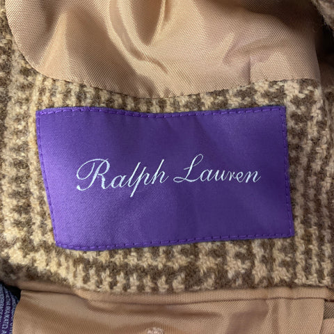 RALPH LAUREN Size 44 Camel Brown Glen Check Wool Notch Lapel Sport Coat