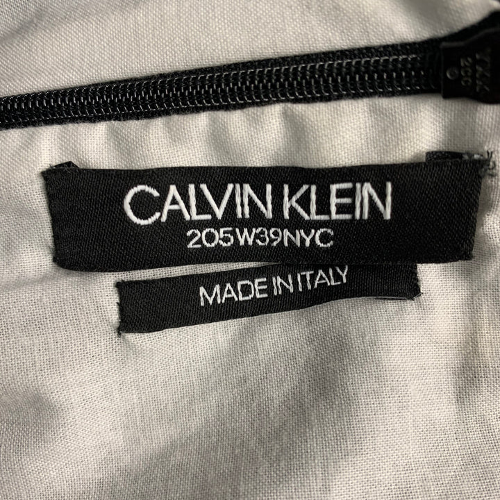 CALVIN KLEIN 205W39NYC Talla 4 Vestido recto con bloques de color de algodón azul marino negro