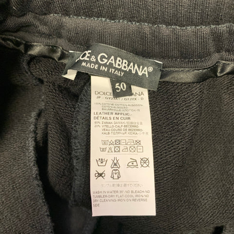 DOLCE & GABBANA Size 34 Black Cotton Joggers Casual Pants