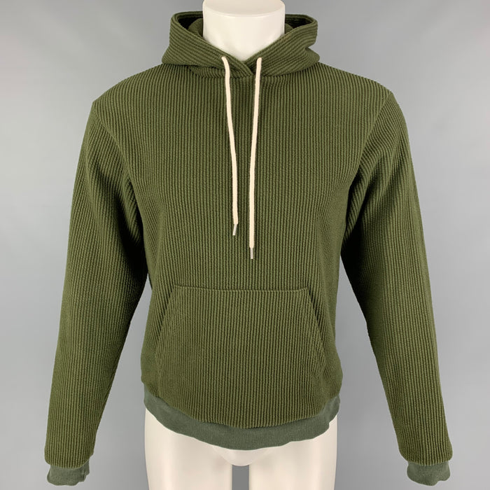 JOHN ELLIOTT Size S Green Textured Cotton Polyester Hooded Sweatshirt