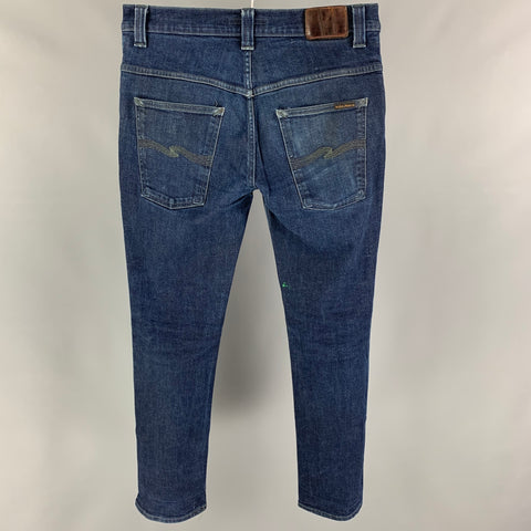 NUDIE JEANS Size 34 Blue Cotton Skinny Jeans