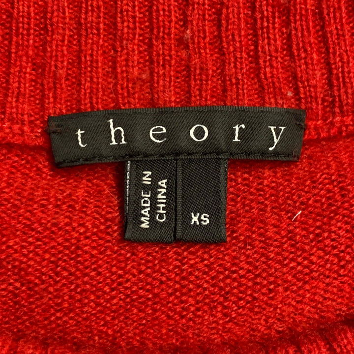 THEORY Size XS Red Cashmere Crew Neck Sweater