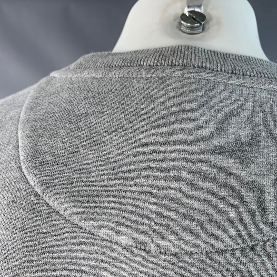 BURBERRY LONDON Size M Heather Grey Black Logo Cotton Blend Crew Neck Sweatshirt