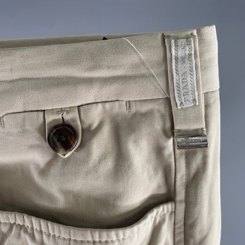 PRADA Size 36 Khaki Cotton Zip Fly Casual Pants