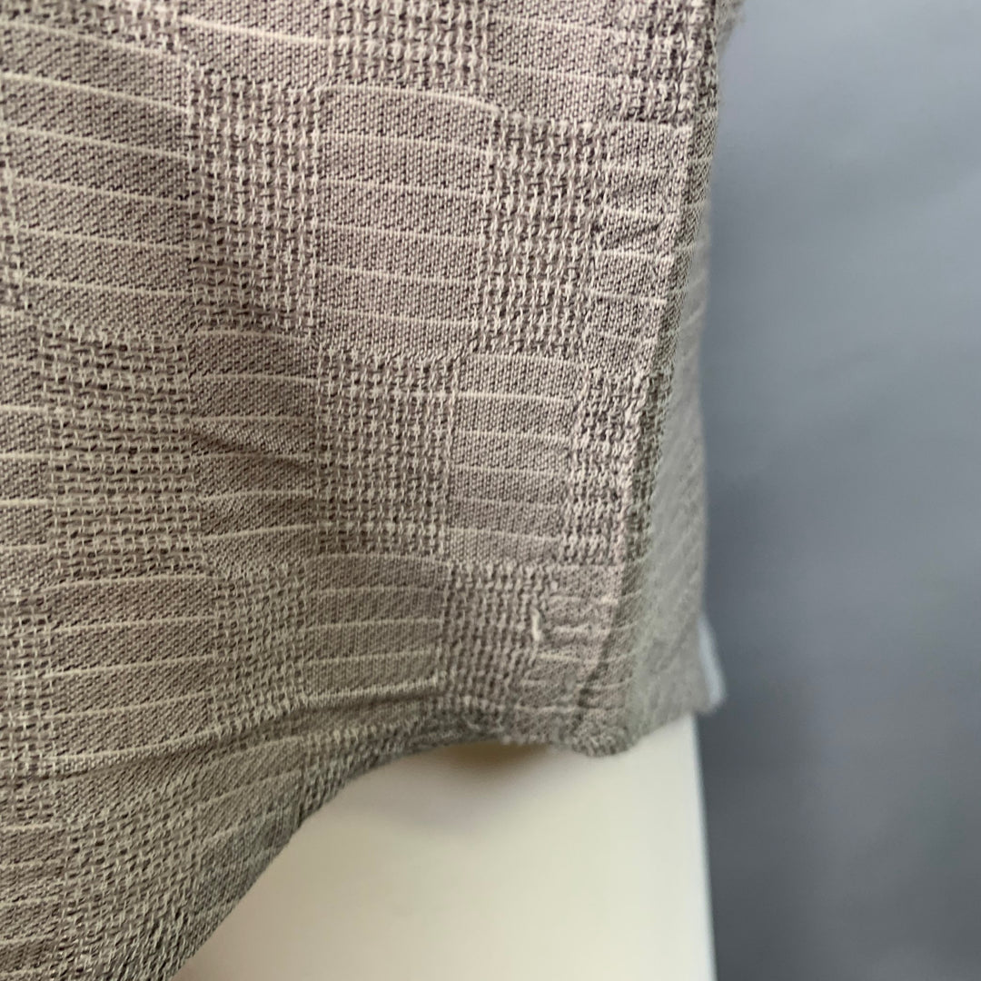 OUR LEGACY Size 38 Grey White Textured Cotton Button Down Collar One Pocket Long Sleeve Shirt