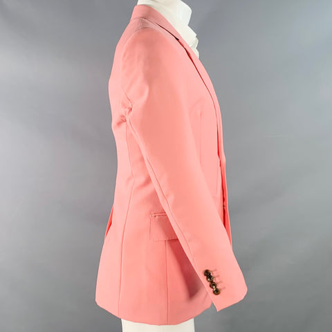 ALEXANDER MCQUEEN Size 40 Pink Wool Mohair Slim Fit Single Breasted Sport Coat