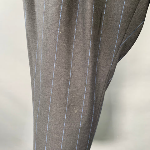 DOLCE & GABBANA Size 32 Black Blue Pinstripe Pleated Dress Pants