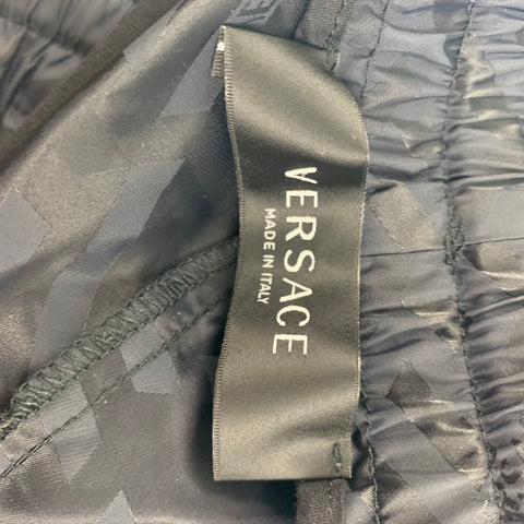 VERSACE Size 38 Navy White Color Block Casual Pants