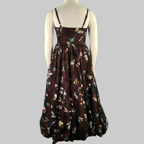 GEISHA DESIGNS Robe de cocktail en nylon multicolore à papillons Taille M Bordeaux