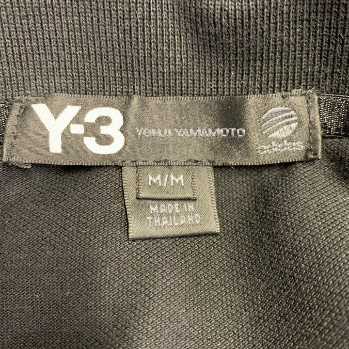 Y-3 Size M Black Cotton One Pocket Half Placket Polo