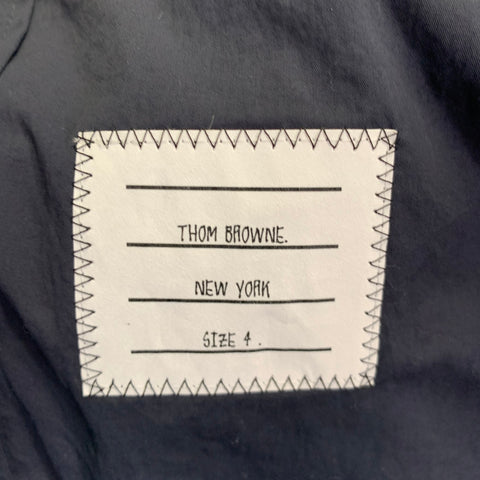 THOM BROWNE Size XXL Navy Nylon Long Sleeve Shirt Jacket