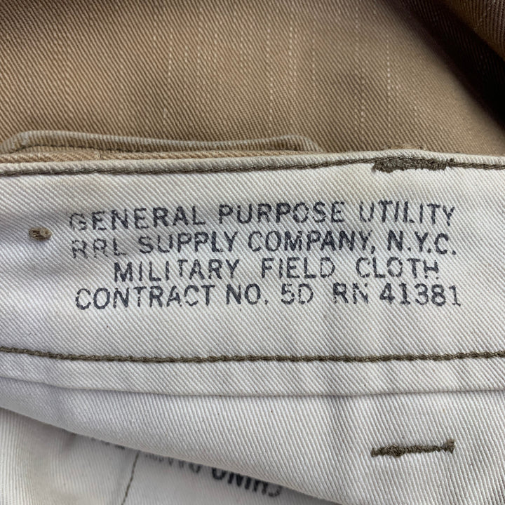 RRL by RALPH LAUREN Size 31 Khaki Cotton Cuffed Straight Button Fly Casual Pants