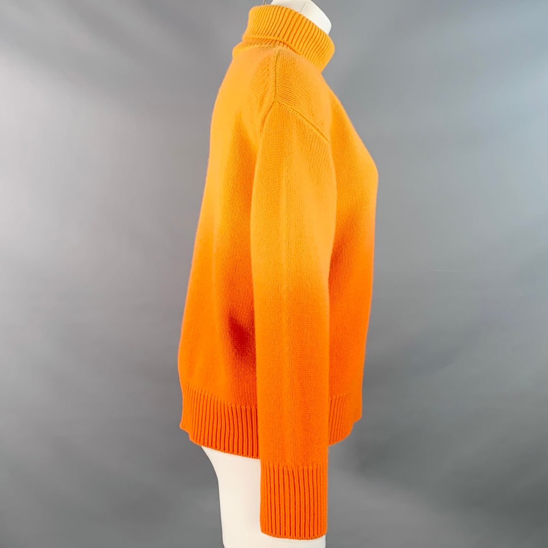 MARGHERITAB Size 4 Orange Wool Cashmere Ombre Turtleneck Sweater