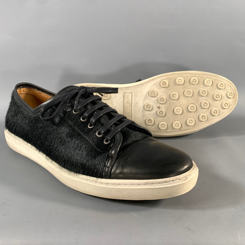 DONHALL & BELL Size 8 Black Leather Low Top Lace Up Shoes