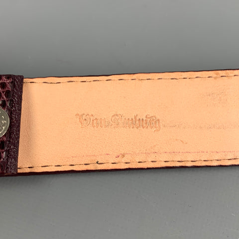 VAN AMBURG Burgundy Leather Lizard Belt Strap