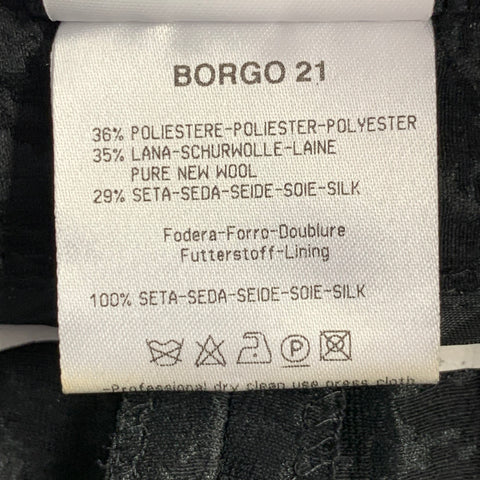 GIORGIO ARMANI Size 2 Black Polyester Blend Houndstooth Wide Leg Dress Pants