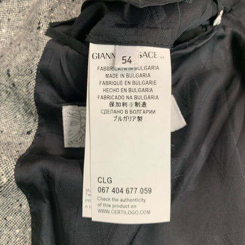 VERSACE COLLECTION Size 44 Heather Grey Black White Wool Sport Coat