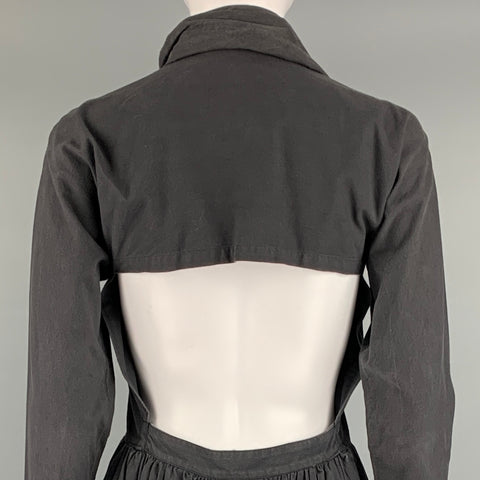COMME des GARCONS 1980s Size M Black Cotton Open Back Dress