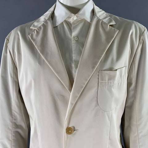 GIANFRANCO FERRE Size 50 Cream Ivory Cotton Blend Notch Lapel Sport Coat