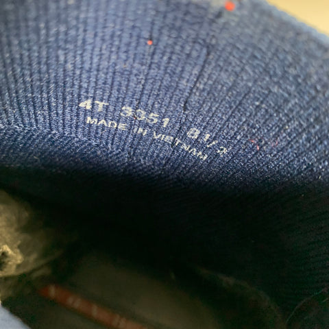 PRADA Size 9.5 Navy White Fabric Pull On Boots