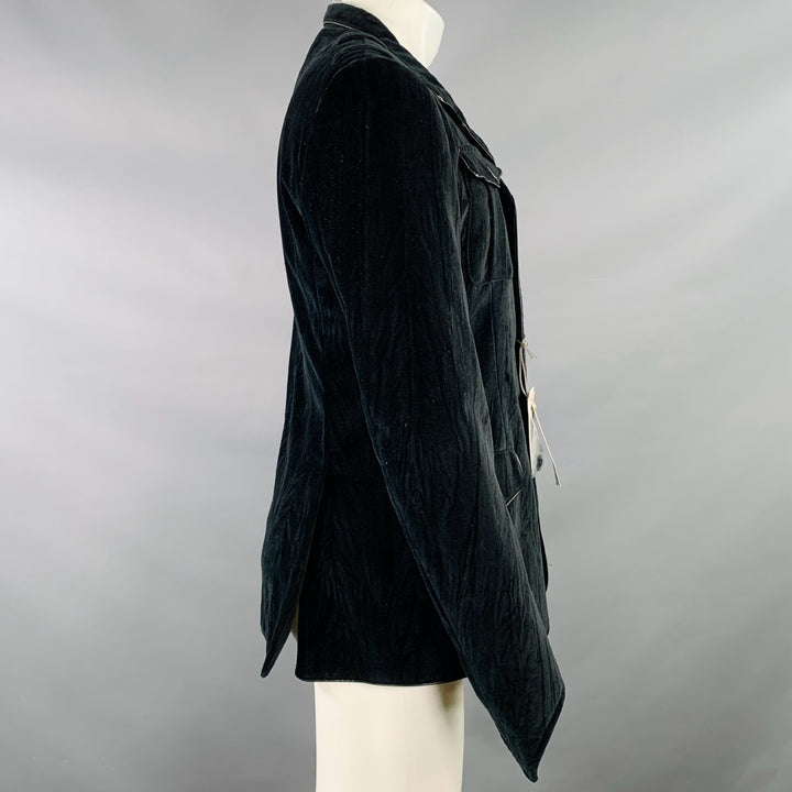 JOHN RICHMOND Size 40 Black Cotton Velvet Snaps Jacket