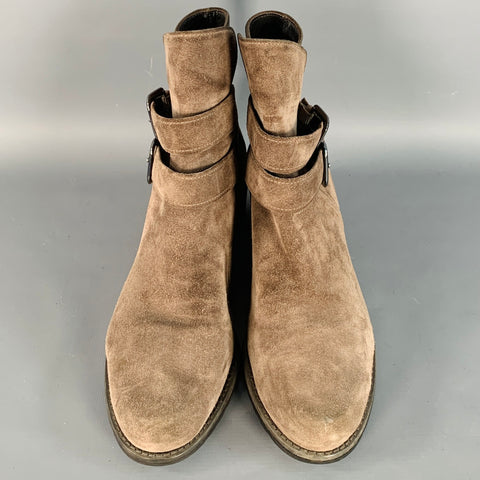 STUART WEITZMAN Size 9.5 Brown Suede Buckle Ankle Boots