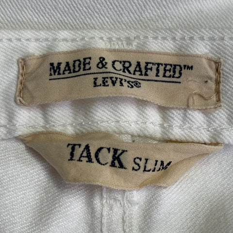 LEVI'S MADE & CRAFTED Size 32 White Twill Cotton Straight Slim Jeans