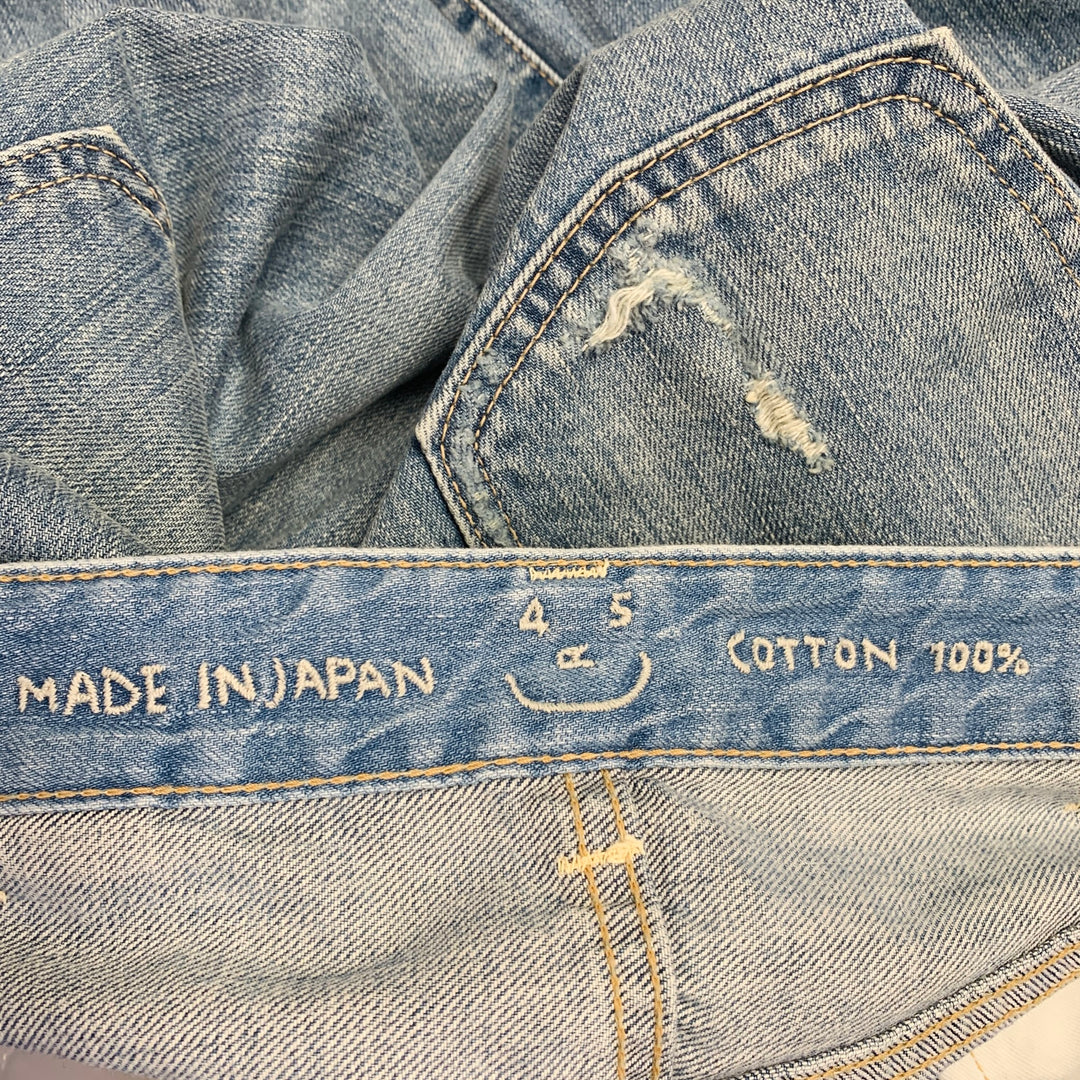 45rpm Size 30 Blue Cotton Distressed Selvedge Jeans