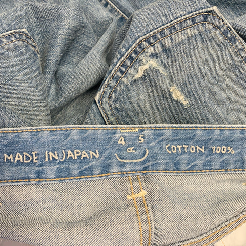 45rpm Size 30 Blue Cotton Distressed Selvedge Jeans