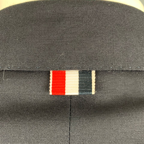 THOM BROWNE Size 42 Navy Stripe Wool Notch Lapel Sport Coat
