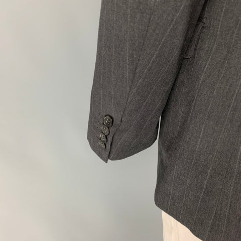 DOLCE & GABBANA Size 44 Charcoal Pinstripe Virgin Wool Sport Coat