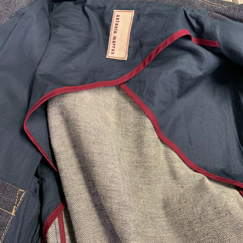 ANTONIO MARRAS Size XS Blue Multi Color Selvedge Denim Jacket