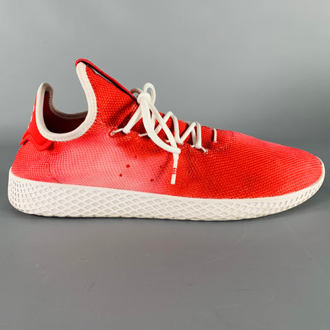 ADIDAS x PHARRELL WILLIAMS Size 11 Red Ombre Nylon Lace-Up Sneakers
