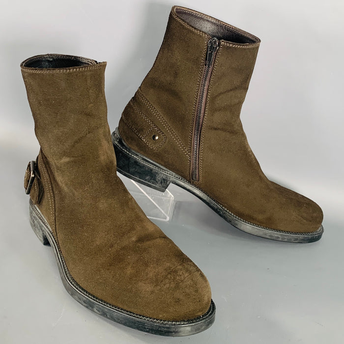 Bottines en daim marron à fermeture éclair latérale TOD'S Taille 8