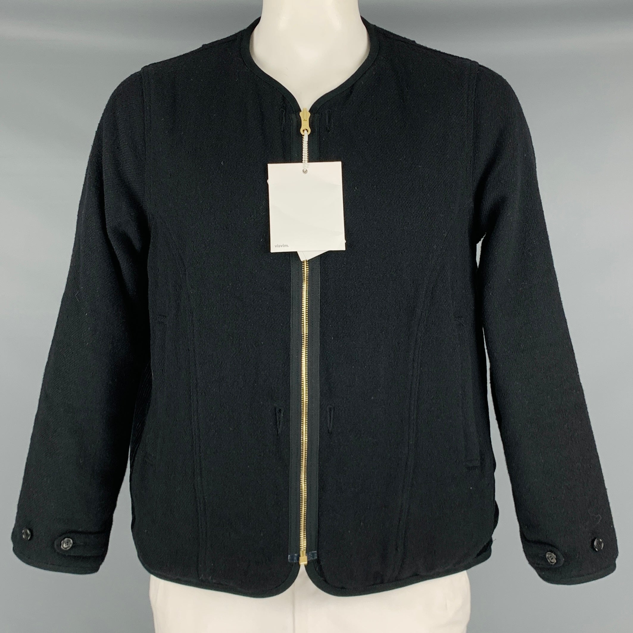 VISVIM -Wawona Down Jacket -Size L Black Beige Tweed Wool Linen 