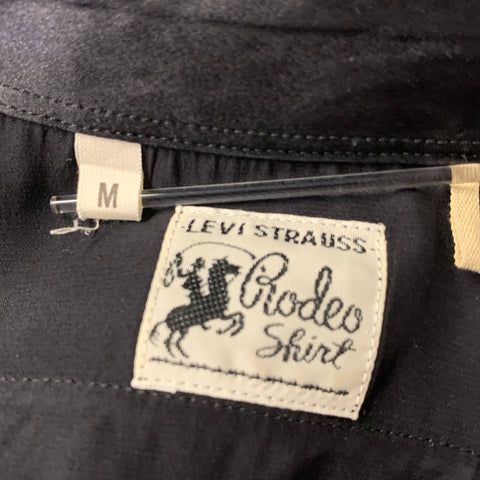 LEVI'S Size M Black White Rayon Blend Rodeo Shirt