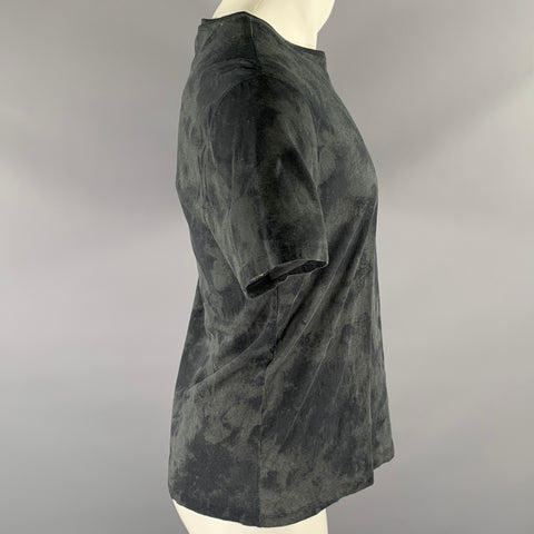 JOHN VARVATOS Size L Grey Black Tie Dye Cotton Crew-Neck T-shirt