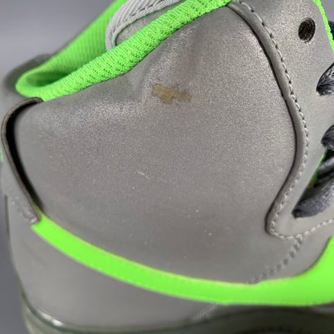 NIKE Size 8 Air Force 1 Silver Neon Reflective Mixed Fabrics High Top Sneakers