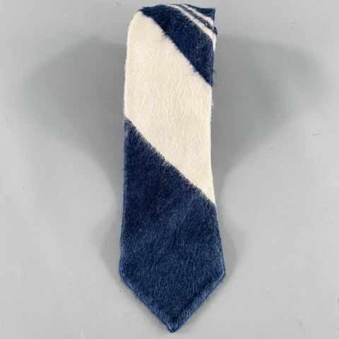 45rpm Navy White Diagonal Stripe Tie