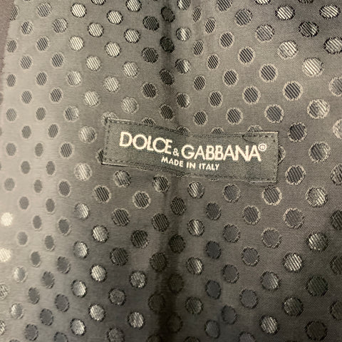 DOLCE & GABBANA Martini Size 42 Black Virgin Wool Double Breasted Crystal Accents 3 Piece Suit