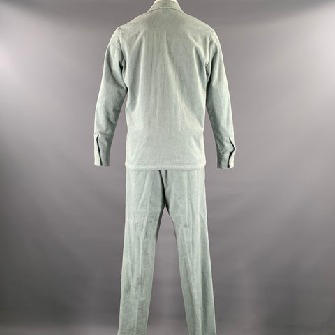KLEIN EPSTEIN & PARKER Size M Blue Seafoam Corduroy Cotton Blend Work Suit Set