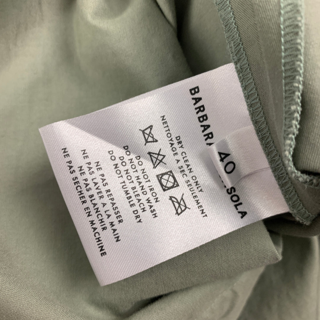 BARBARA CASASOLA Size 4 Khaki Cotton Sleeveless Dress