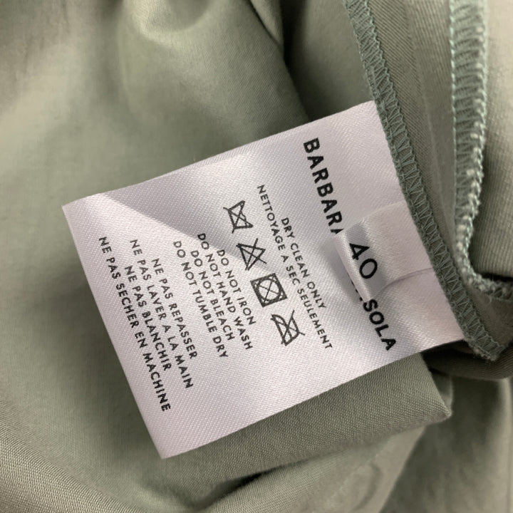 BARBARA CASASOLA Size 4 Khaki Cotton Sleeveless Dress